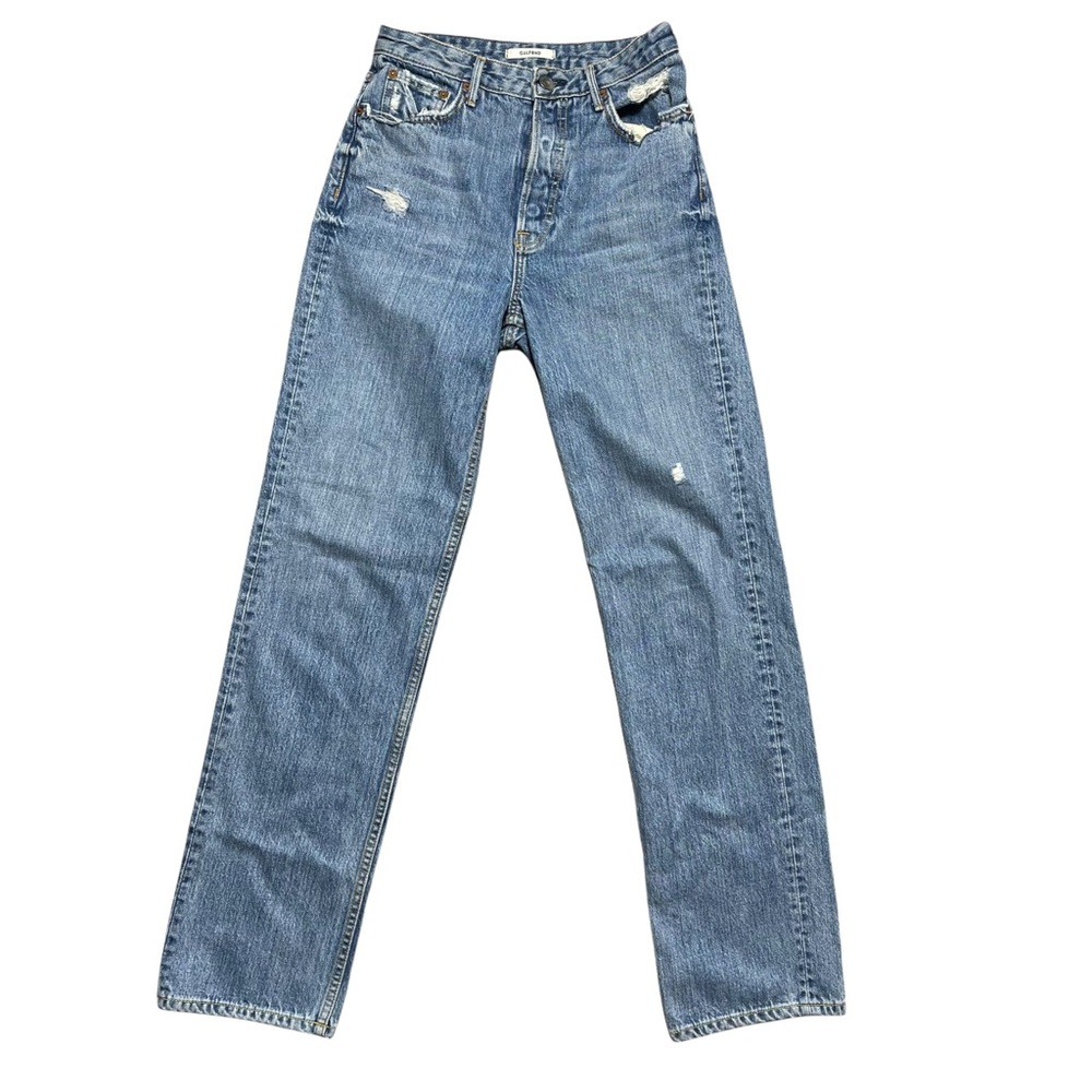 GRLFRND Mica Distressed Straight Leg Denim Jeans 27